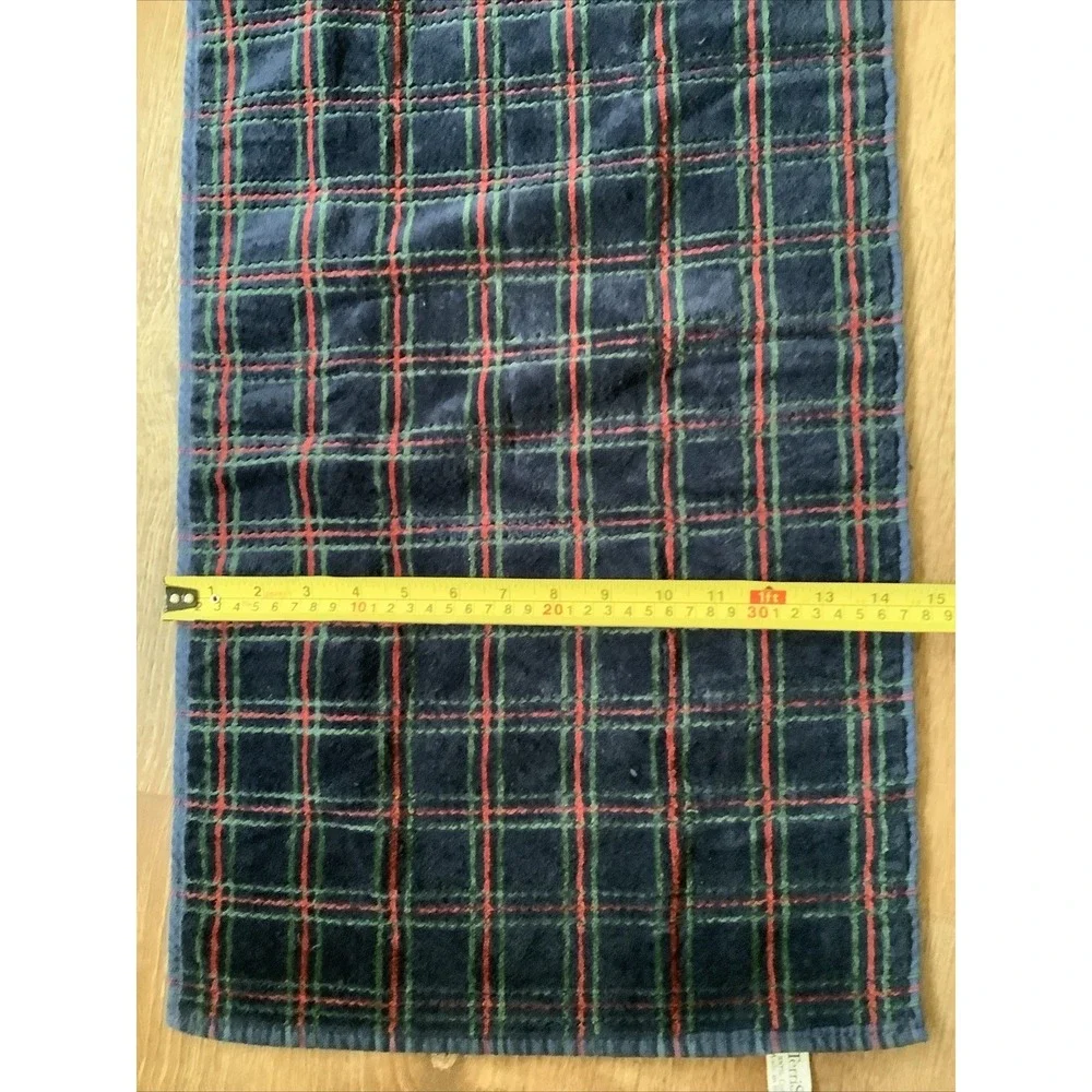 Vintage Terrisol Royal Blue  Checkered Red Green Hand Towel 15x26
